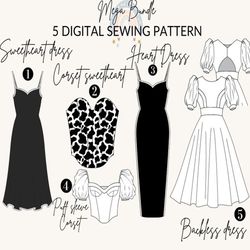 sewing patterns bundle|women sewing pattern xxstoxxl 10 sizes|pdf digital sewing pattern|dress sewing pattern corset