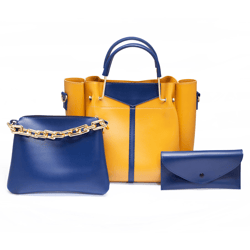 rangoon bloom closet – mustard 3 pieces handbag