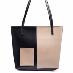 rangoon black skin double handle tote bag