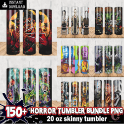 150 horror tumbler sublimation, halloween png, halloween tumbler png, killer tumbler png
