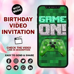 video game, video invitation, invitations, digital, invite, custom, personalized, birthday, party, card, video games