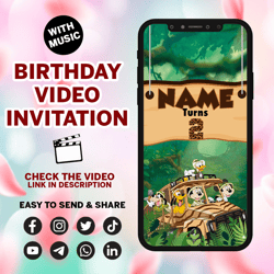 mickey safari video invitation - mickey safari birthday invite - drive-by mickey mouse invitation - mickey safari theme