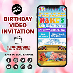 kids birthday invitation, kids birthday video invitation, kids invitation, birthday party, birthday invitation, video