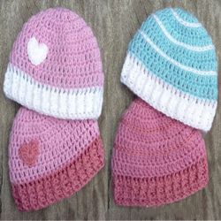 reversible baby beanie crochet pattern