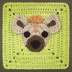 spotted hyena granny square crochet pattern