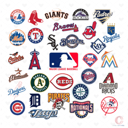 mlb team logo bundle svg, mlb logo svg, braves svg, mlb svg, mlb teams svg