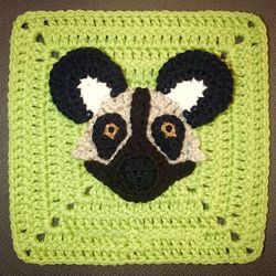 african wild dog granny square crochet pattern