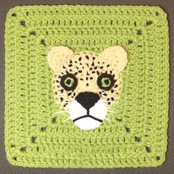 leopard granny square crochet pattern