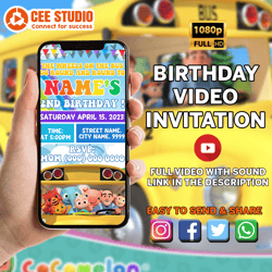 Kids Birthday Invitation, Kids Birthday Video Invitation, Kids invitation, Birthday Party, Birthday Invitation, Video