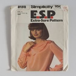 simplicity 8152 (1977) uncut vintage blouse sewing pattern