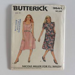 butterick 3641 uncut (1980s) misses top and skirt vintage sewing pattern