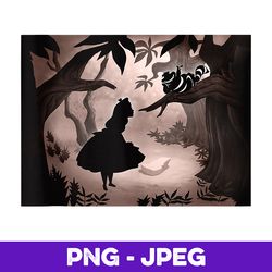 disney alice in wonderland alice and cheshire cat silhouette v2