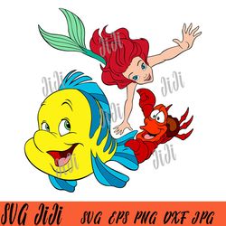 ariel sebastian flounder svg, disney ariel svg