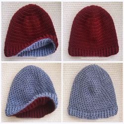 reversible adult beanie crochet pattern