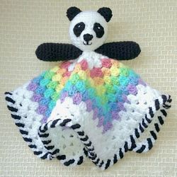 panda lovey (security blanket) crochet pattern