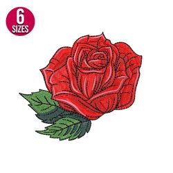 rose flower embroidery design, machine embroidery pattern, instant download