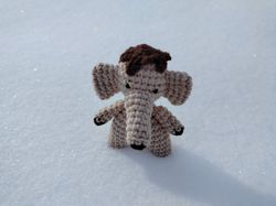 little siberian mammoth crochet pattern, amigurumi toy, crochet animal, crochet keychains, pdf pattern