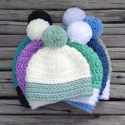 pom-pom beanie crochet pattern