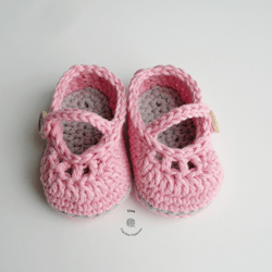 crochet pattern - mary jane baby shoes, crochet baby slippers, easy crochet pattern, sizes 0 - 12 months