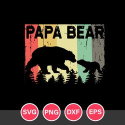 papa bear svg, bear dad svg, father's day svg, png dxf eps digital file