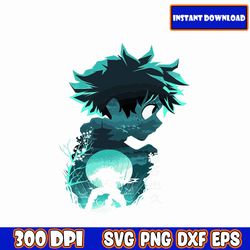 anime hero deku svg, anime svg digital download | japanese svg | | anime silhouette svg | anime character | kawaii svg