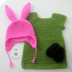 crochet pattern - louise belcher baby costume | bob's burgers characters crochet pattern | sizes newborn - 12 months