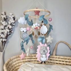 woodland crib mobile, deer nursery mobile, forest mobile, animals mobile, owl baby mobile, woodland baby shower gift