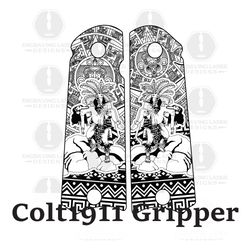 engraving laser designs colt1911 aztec gripper