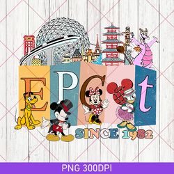 Disney Epcot World Tour PNG, Retro Disney Epcot PNG, Mickey And Friend, Epcot Center 1982 PNG, Drinking Around The World