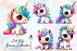 cute baby unicorn sublimation