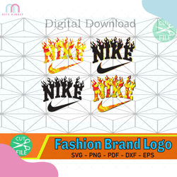 nike fire logo bundle svg, logo svg, trending svg, nike svg, fire svg, nike custom