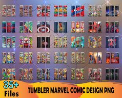 35 marvel comic 20oz skinny straight and tapered bundle png