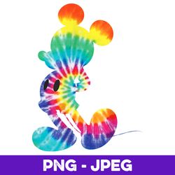 disney mickey mouse rainbow tie dye , png design, png instant download