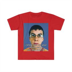i know you on your period baby, can you suck it mclovin funny meme tshirt