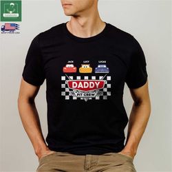 Personalized Daddy's Pit Crew Shirt, Custom Fathers Day T-shirt, Cars Race Sweatshirt, Custom Pixar Cars with Kid Name T