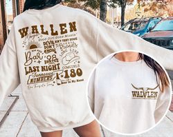 wallen 2 side sweatshirt, one thing at a time shirt, wallen western t-shirt, cowboy wallen shirt, wallen bullhead shirt,