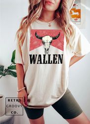 comfort colors tee, wallen bullhead tee, cowboy wallen t-shirt, wallen western t- shirt, country music shirt, wallen the