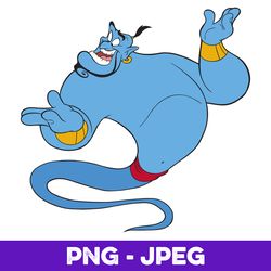 disney aladdin genie floating happy portrait v1 , png design, png instant download