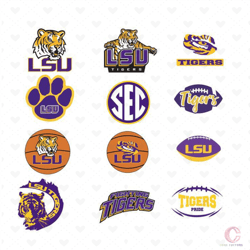 lsu tigers bundle svg, sport svg, lsu tigers svg, lsu tigers logo