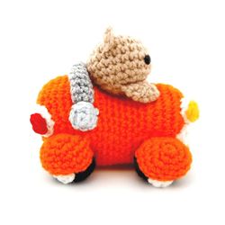 crochet pattern car with bear english