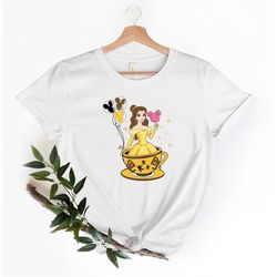 Disney Princess T-Shirt, Belle Teacup Shirt,  Disneyworld Shirts Family, Beauty Belle Princess Shirts, Disneyland Tee