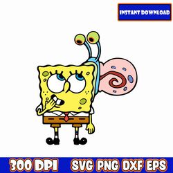 spongebob and gary svg | sandycheeks | plankton, squidward | garry, patr, mrcrabs, cricut, clipart, cut file