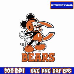 mickey football, chicago bears mickey svg | sports, ball, education, academic | classic, old | sublimation, illustration