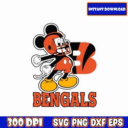 cincinnati bengals mickey svg, mickey mouse png, football, sublimation design, digital illustration, instant download