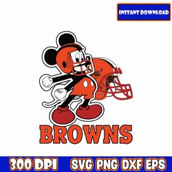 cleveland browns mickey svg | sports, ball, education, academic | classic, old | sublimation, illustration