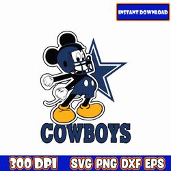 dallas cowboys mickey svg, mickey mouse svg, football, sublimation design, digital illustration, instant download
