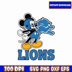 detroit lions mickey svg, mickey mouse svg, football, sublimation design, digital illustration, instant download