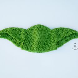 crochet pattern - yoda hat, crochet yoda halloween beanie, photo prop, sizes from baby to adult