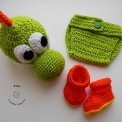 CROCHET PATTERN Character Baby Hat and Diaper Cover Set Newborn Photo Prop  Baby Halloween Costume Sizes 0 12 Months 