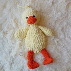 duck snuggler | plushie crochet duck | duck lovey | duck stuffie | baby gift